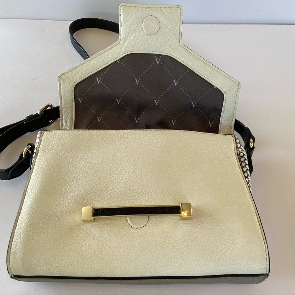 Vince Camuto Julia Elegant Black White Grey snakeskin leather Crossbody handbag - Picture 11 of 14